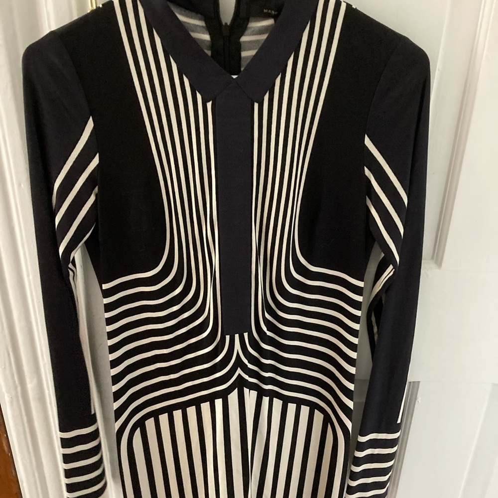 Marc Jacob’s black and white stripe silk dress sz2